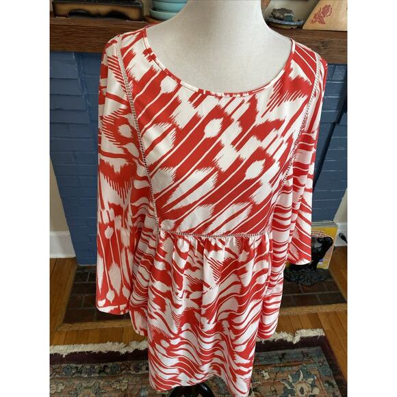 TRINA by Trina Turk Irmik Mini Dress Swim Cover Punch Pink Kimono Sleeve $198 - Picture 3 of 14